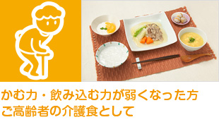 かむ力・飲み込む力が弱くなった方ご高齢者の介護食として